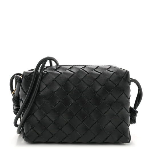 Nappa Intrecciato Mini Loop Camera Bag Black
