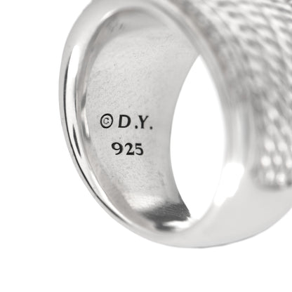 David Yurman Sterling Silver Diamond Cable Cigar Band Ring 56 7.5 5 of 5