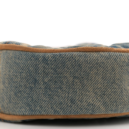 Saint Laurent Denim Quilted Monogram Round Crossbody Bag Rodeo Blue 9 of 12