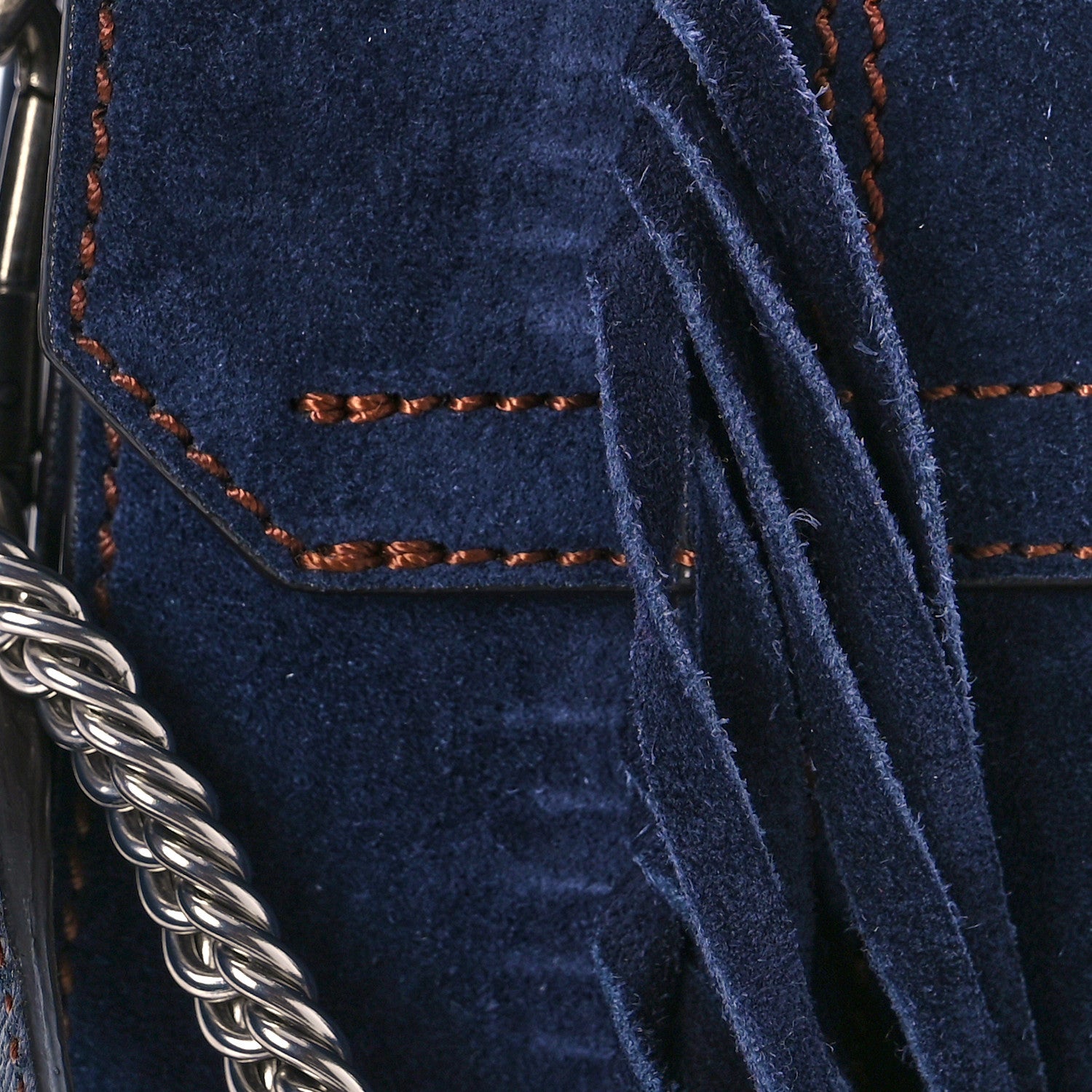 Givenchy Suede Fringe Small GV3 Shoulder Bag Blue 10 of 11