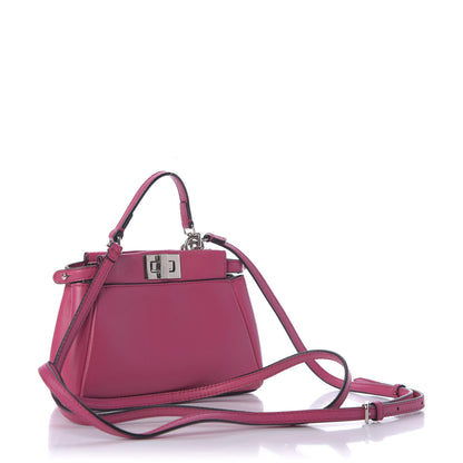 Fendi Nappa Micro Peekaboo Iconic Satchel Magenta 3 of 9