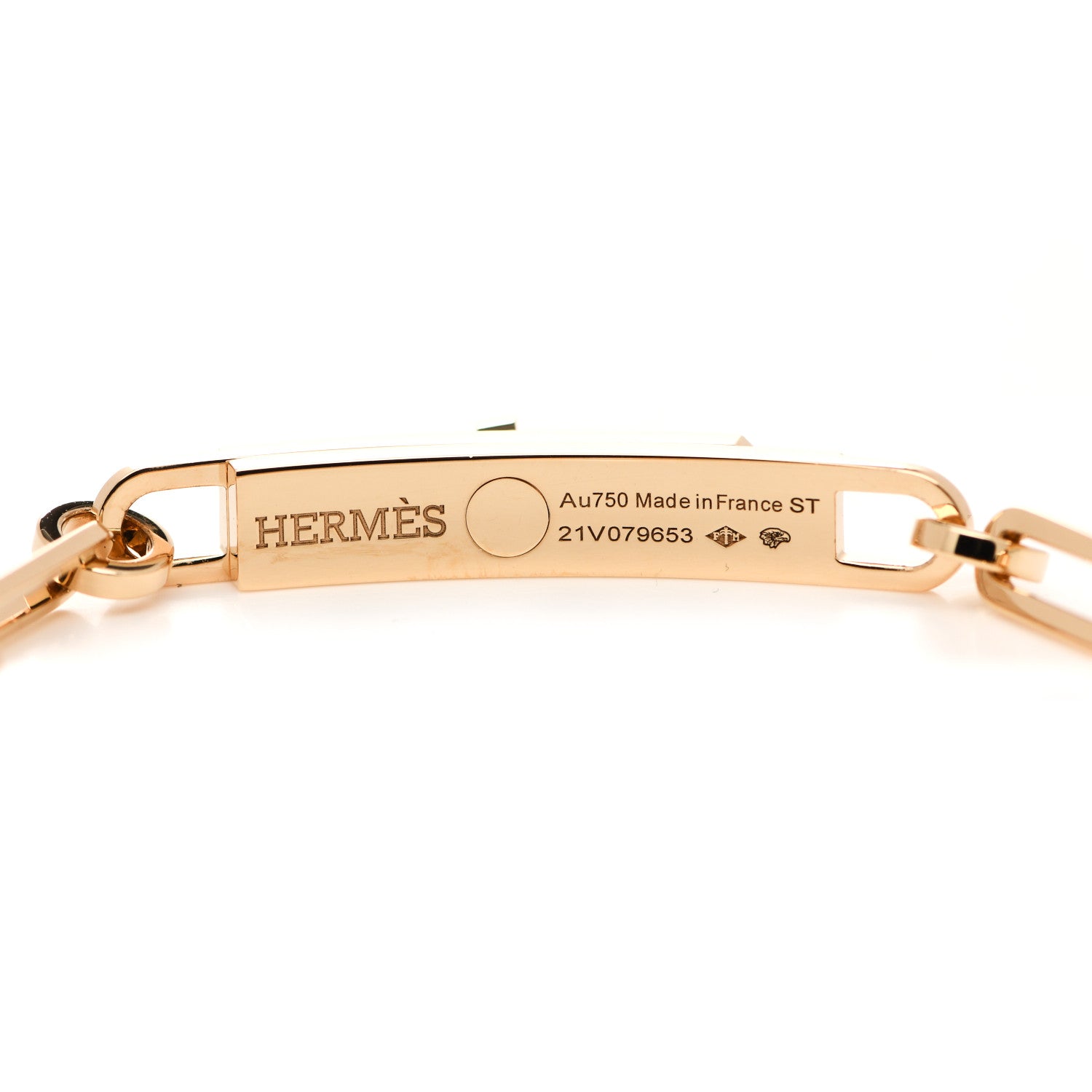 Hermes 18K Yellow Gold Diamond Pave PM Kelly Chaine Bracelet ST 3 of 5