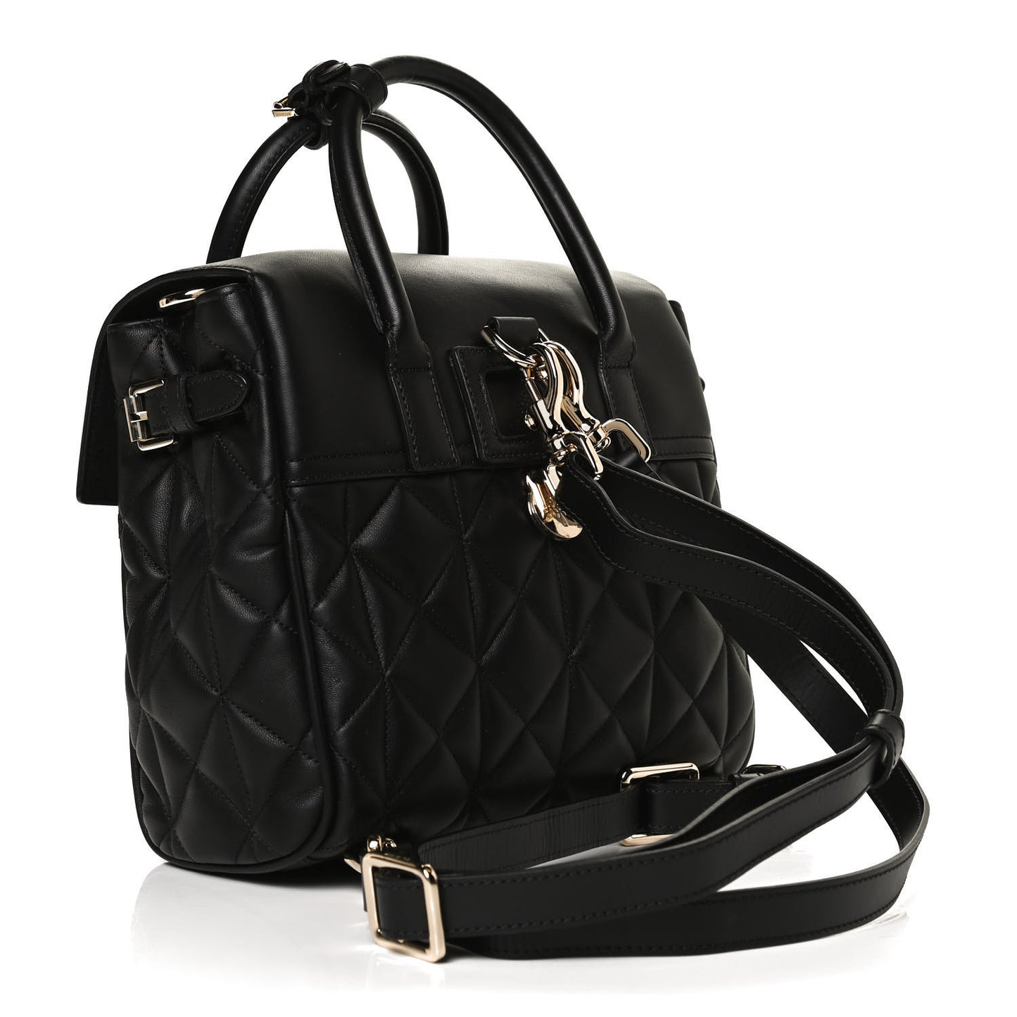 Nappa Quilted Mini Cara Delevingne Convertible Bag Black