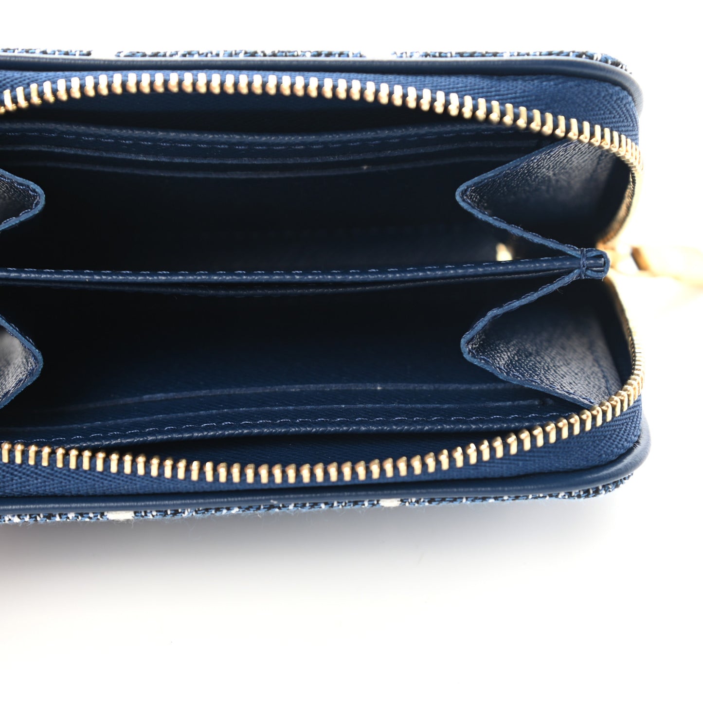 Denim Monogram Jacquard Zippy Coin Purse Bleu