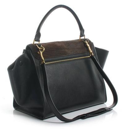 Celine Shaded Calf Hair and Calfskin Small Trapeze Black 3 of 8