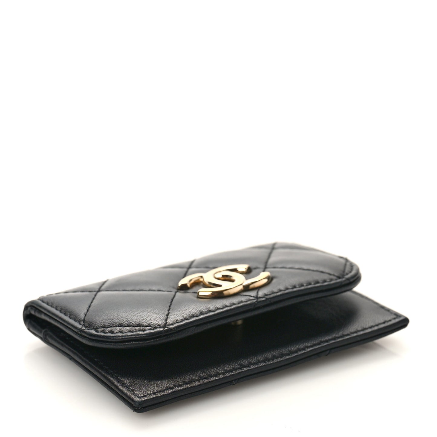 Lambskin Quilted Flap Waist Bag Insert Black