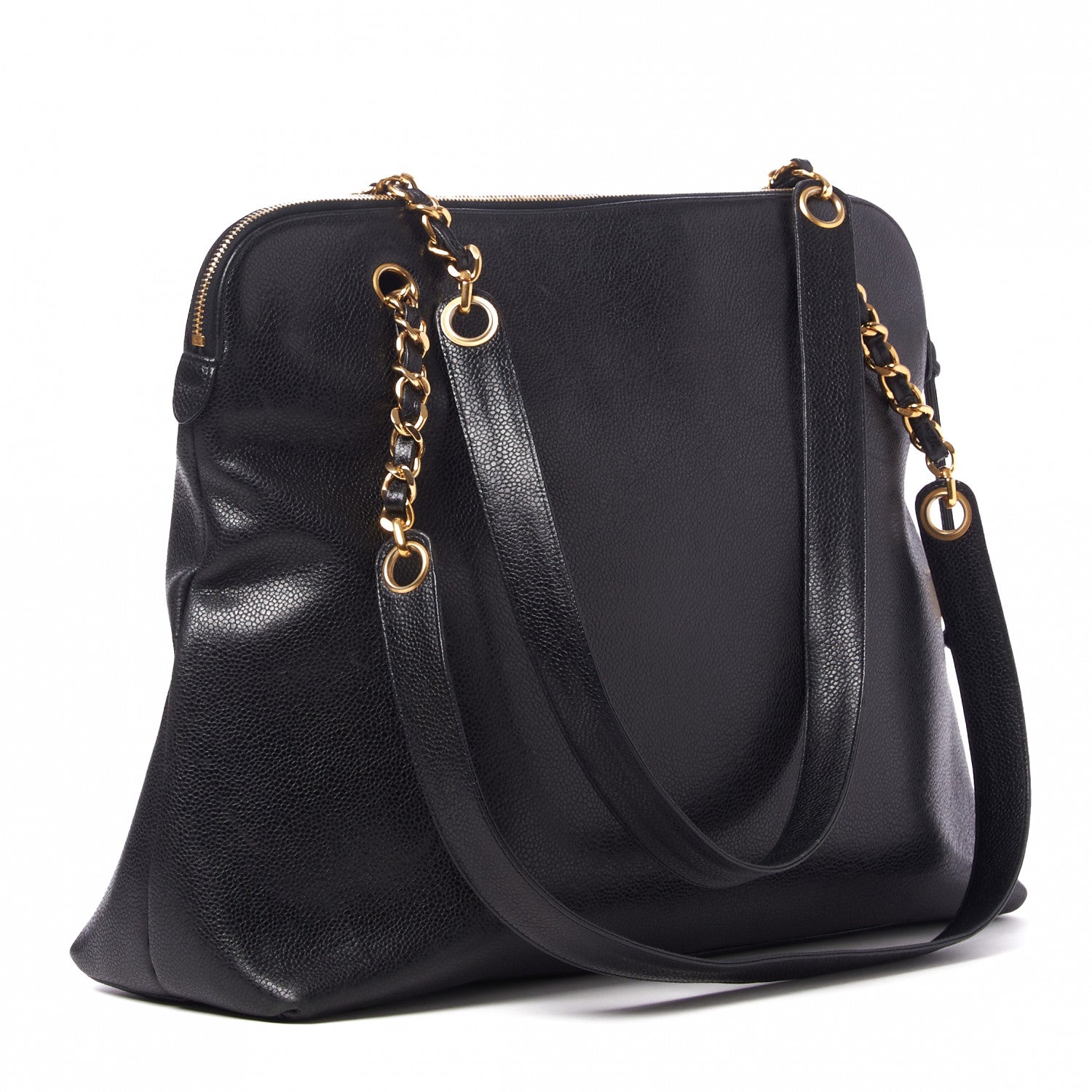 Chanel Caviar Large CC Shoulder Bag Black 2 of 9