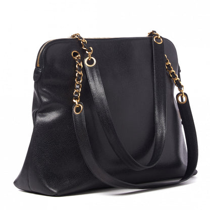 Chanel Caviar Large CC Shoulder Bag Black 2 of 9