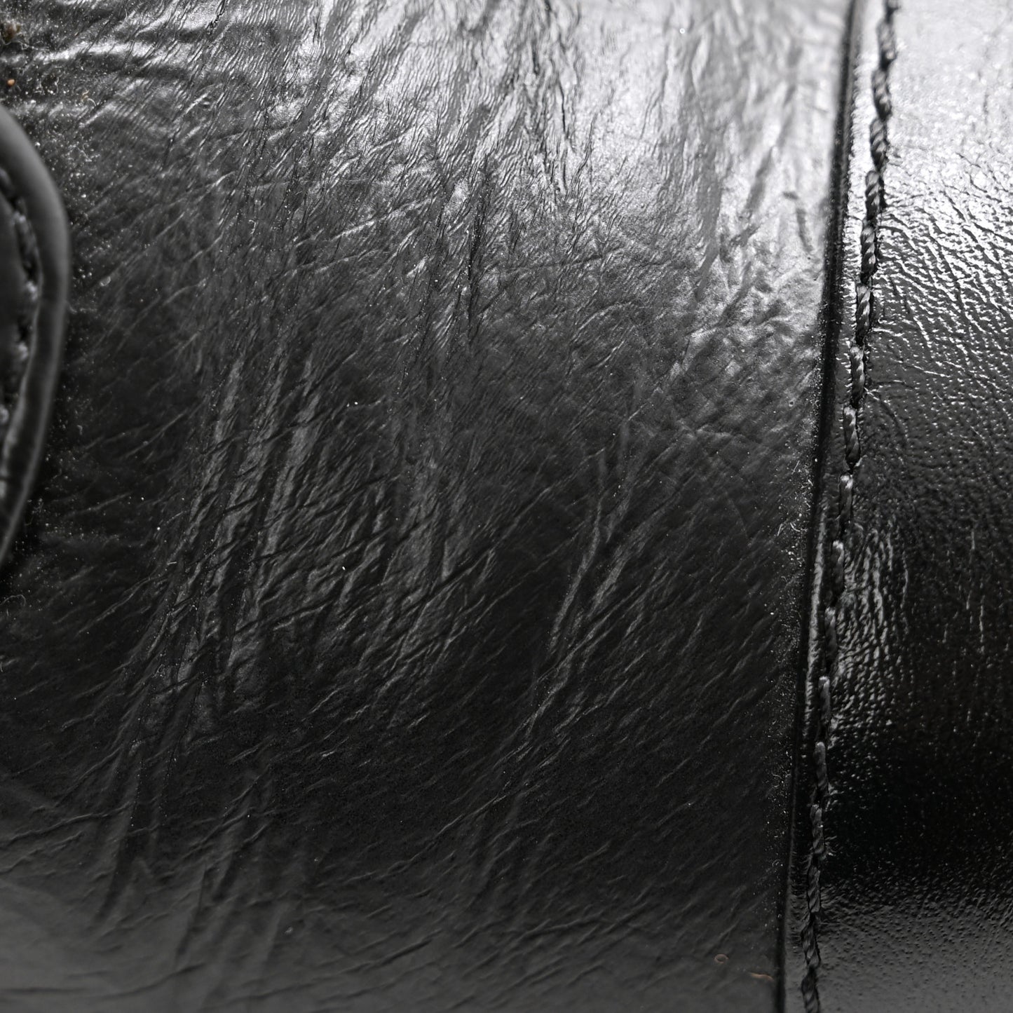 Shiny Goatskin Calfskin Quilted Lace Up Combat Boots 37 Black
