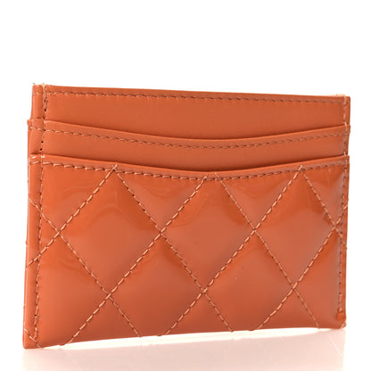 Chanel Patent Calfskin Quilted Card Holder Orange 3 of 9