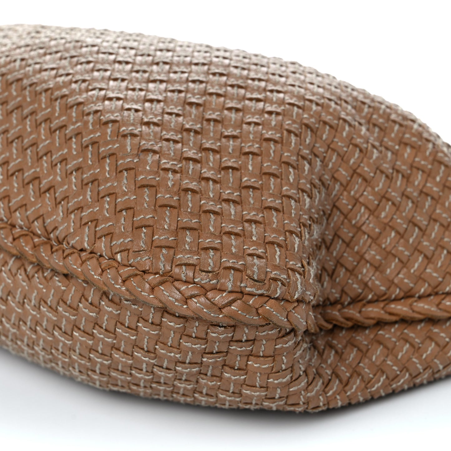Nappa Stitched Intrecciato Medium Veneta Hobo Maple Sapphire