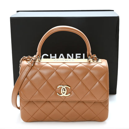 Chanel Lambskin Quilted Small Trendy CC Dual Handle Flap Bag Camel 11 of 11