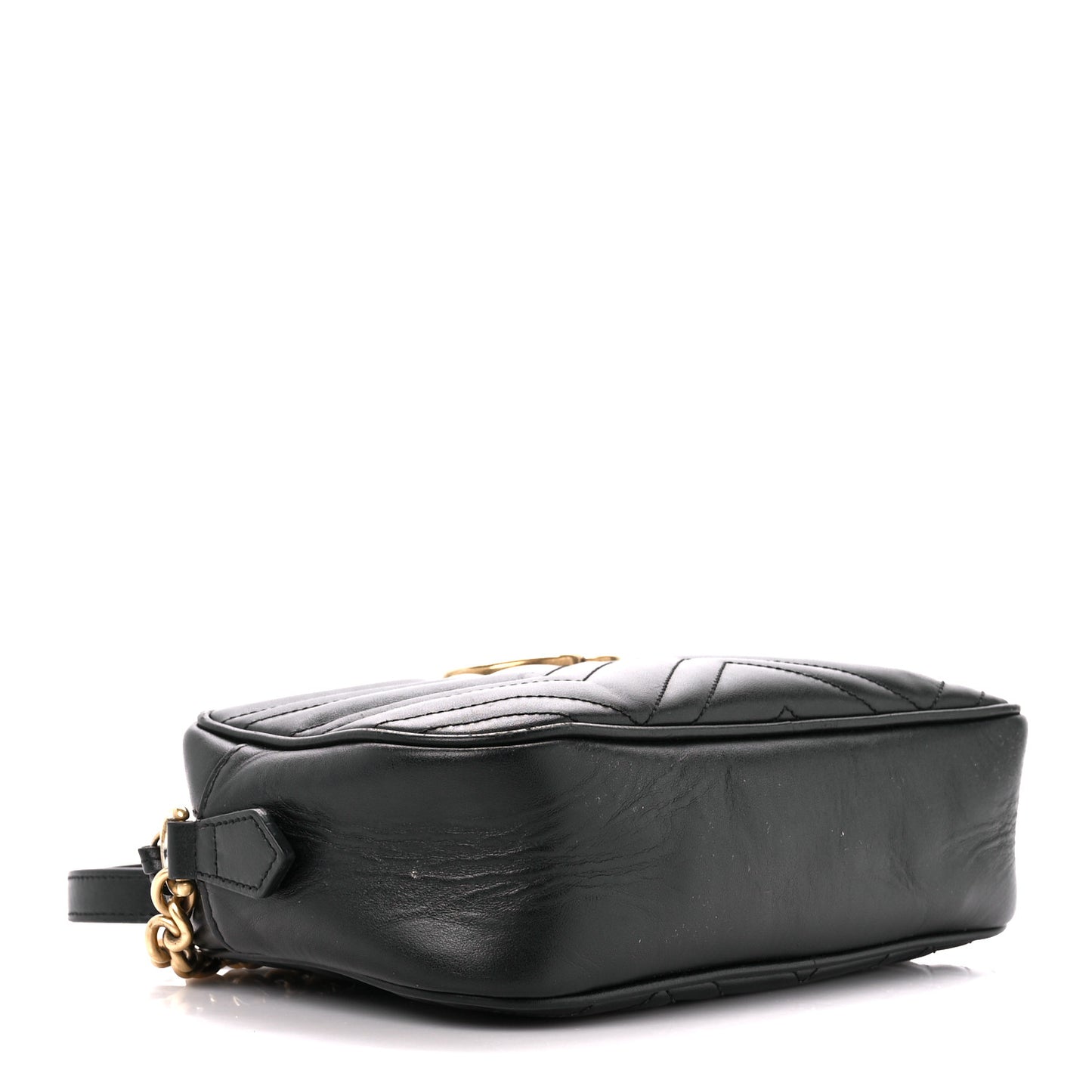 Calfskin Matelasse Small GG Marmont Chain Shoulder Bag Black