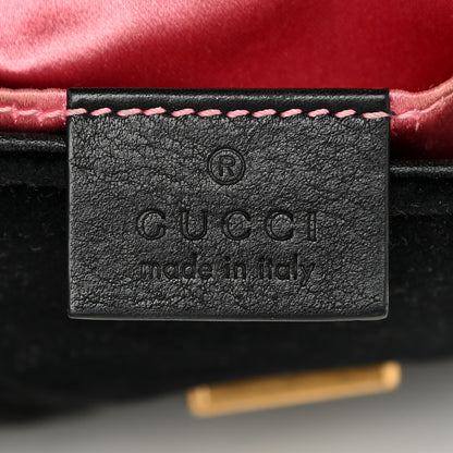 Gucci Velvet Matelasse Mini GG Marmont Shoulder Bag Black 5 of 19