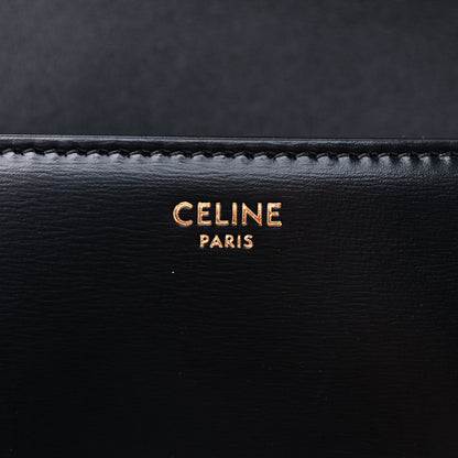 Celine Shiny Calfskin Triomphe Shoulder Bag Black 7 of 8
