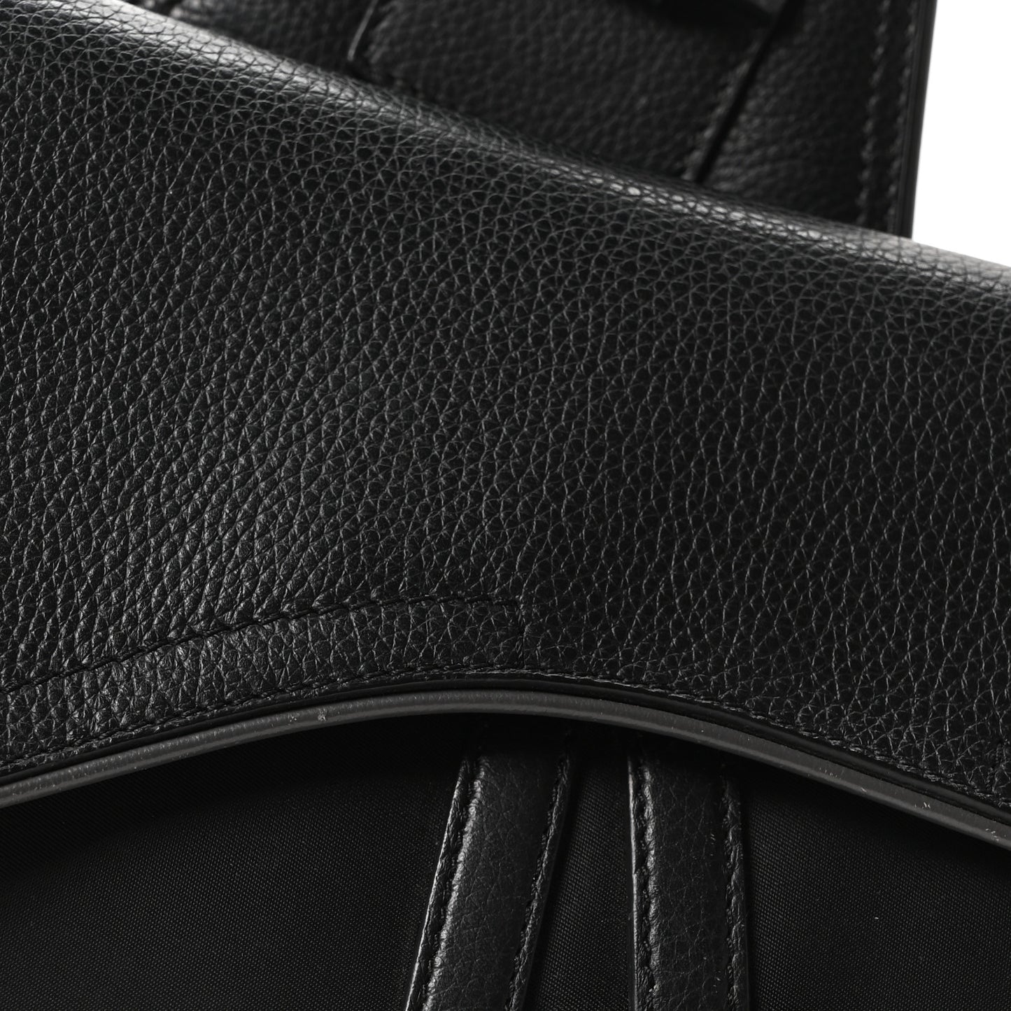 X Sacai Grained Calfskin Technical Fabric Mens Saddle Bag Black