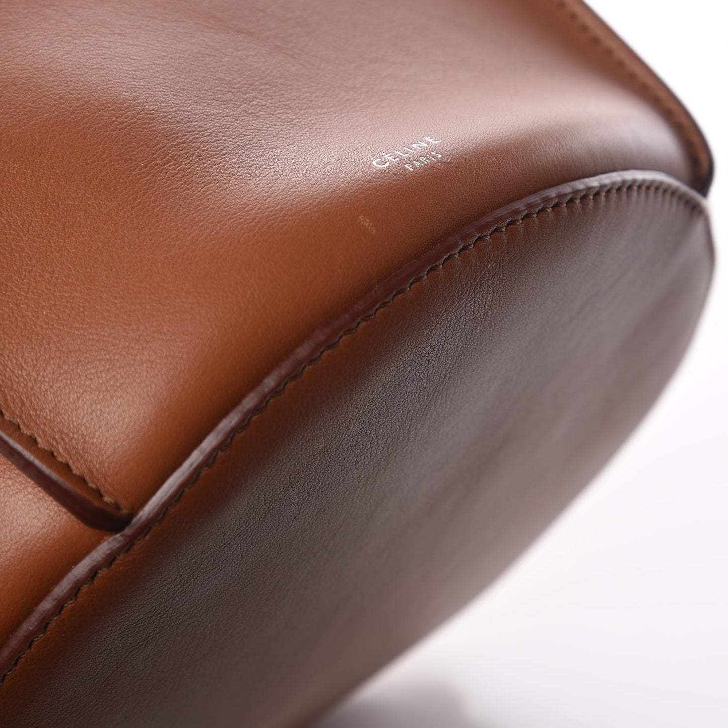 Smooth Calfskin Long Strap Big Bucket Bag Tan