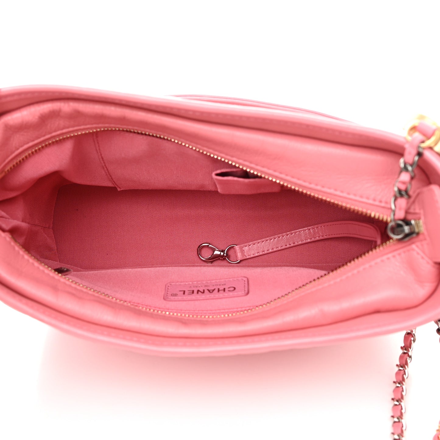 Aged Calfskin Quilted Medium Gabrielle Logo Hobo Rose
