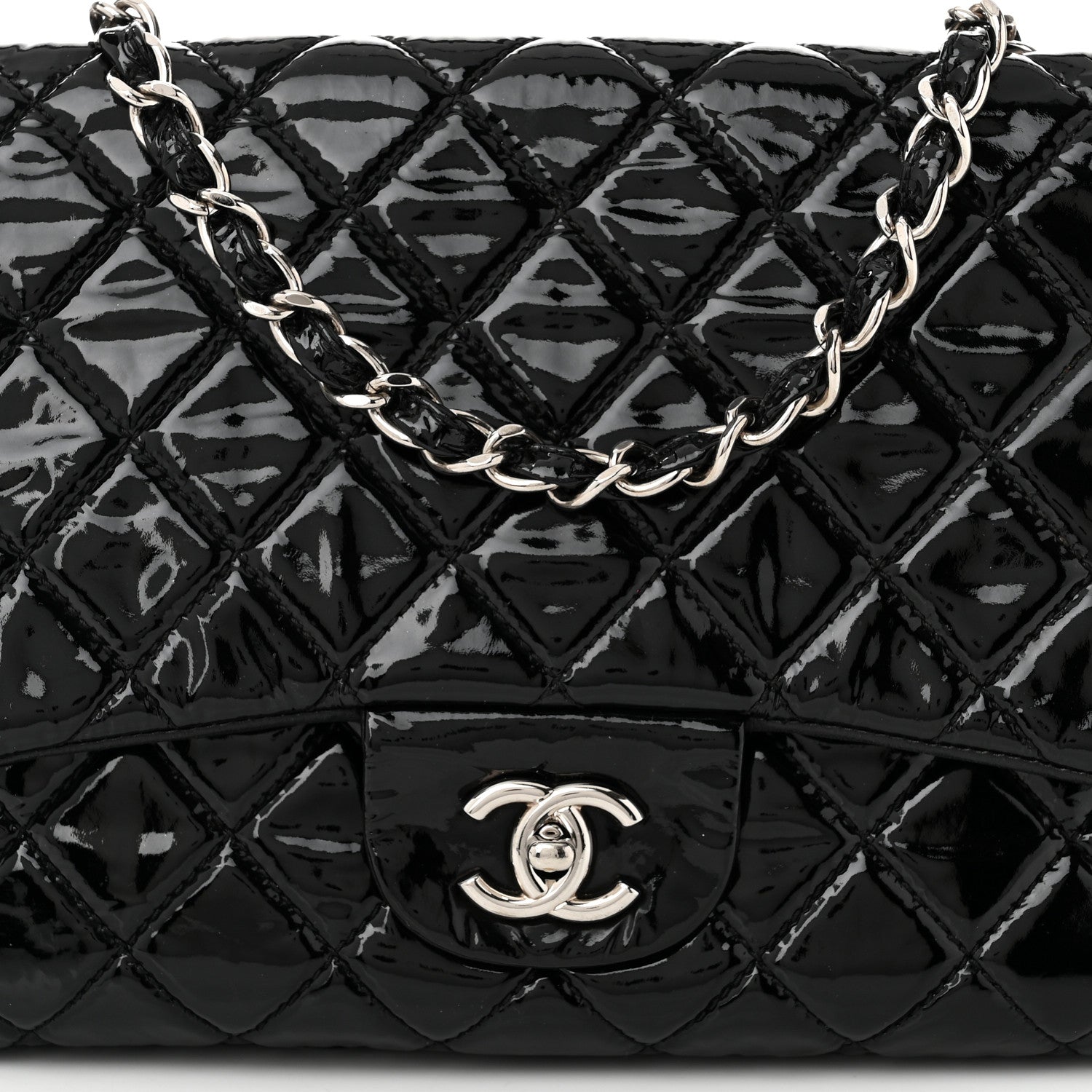 Chanel Patent Quilted Jumbo Single Flap Black 8 of 11