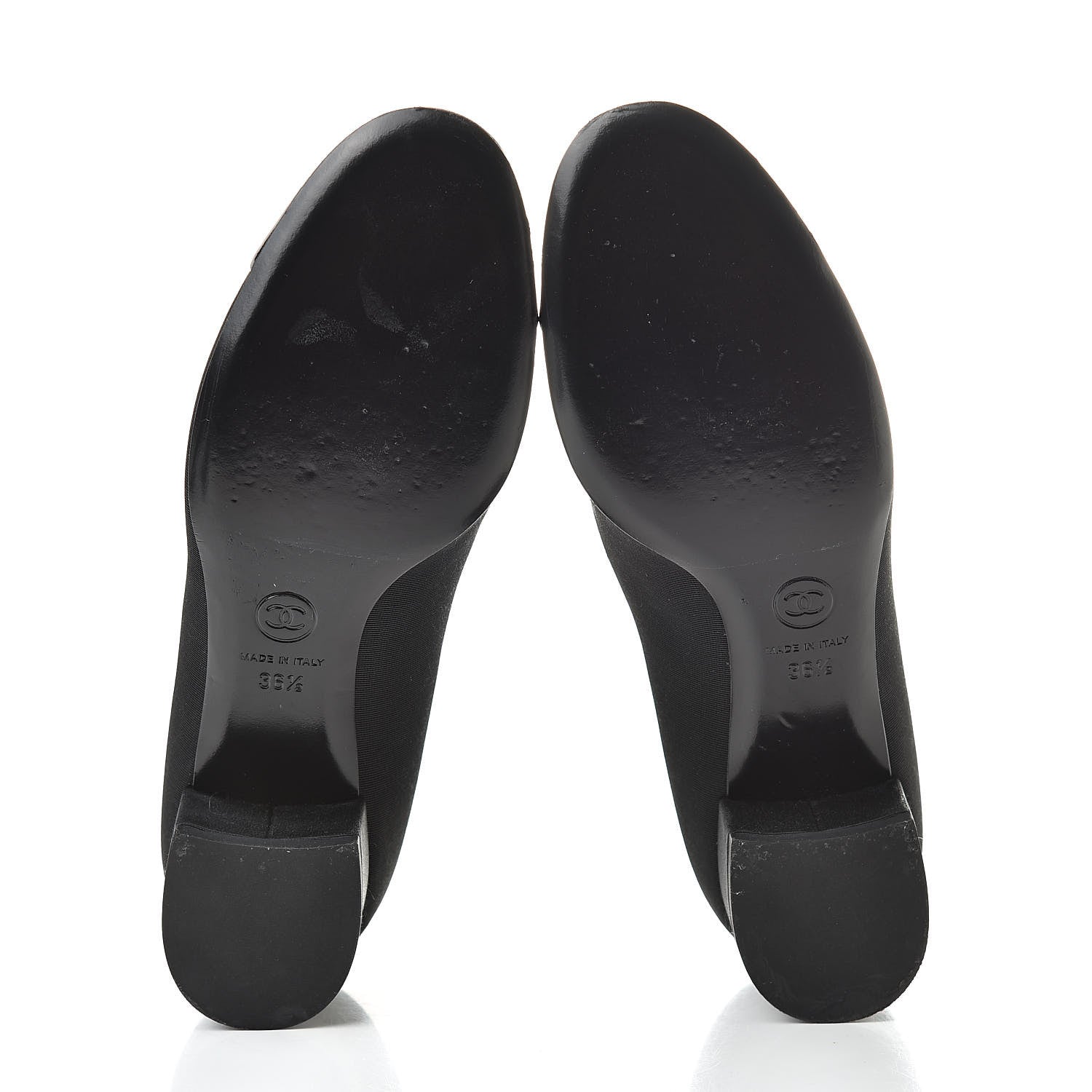 Chanel Patent Calfskin Grosgrain CC Cap Toe Pump 36.5 Black 6 of 11