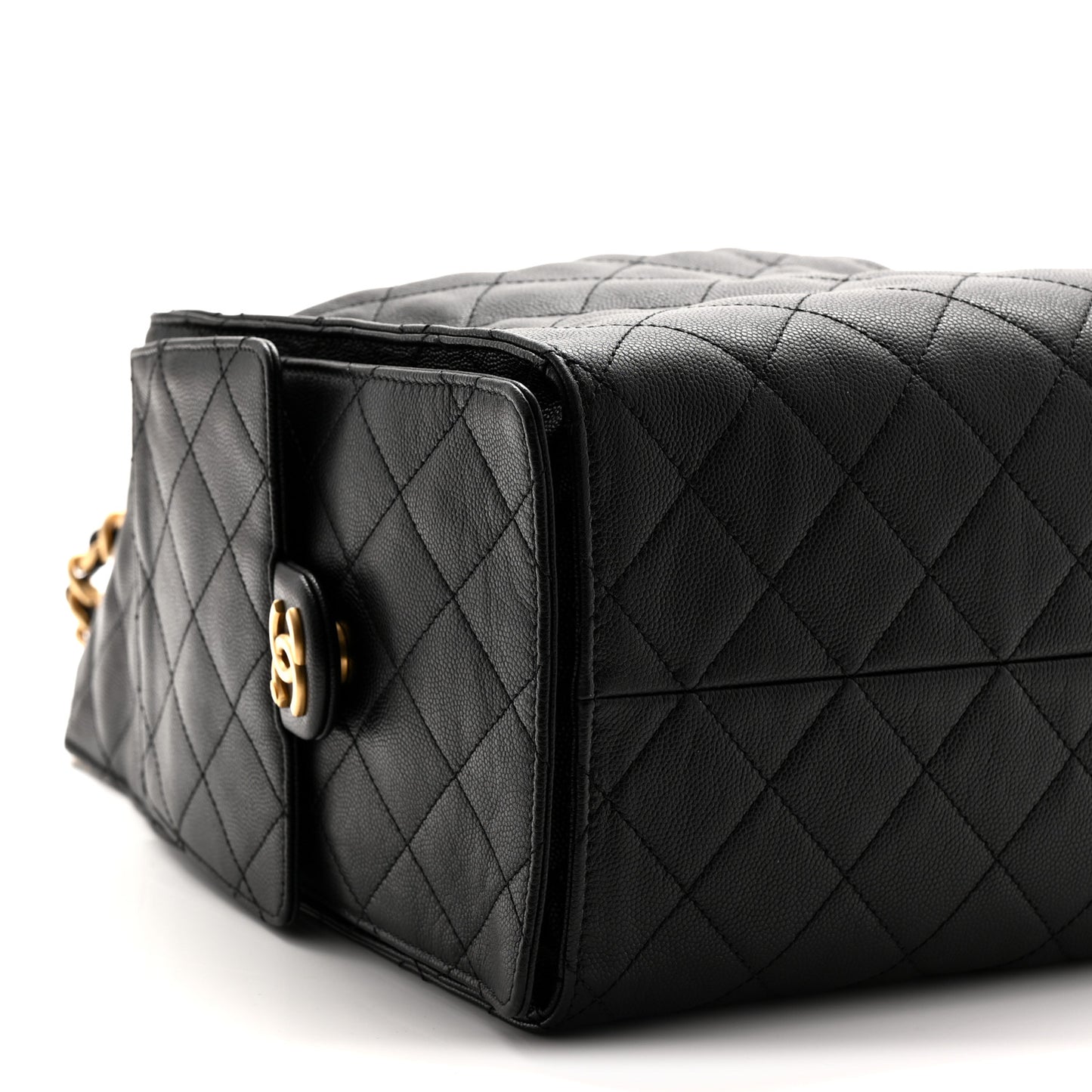 Caviar Quilted Medium Chanel 25 Handbag Black