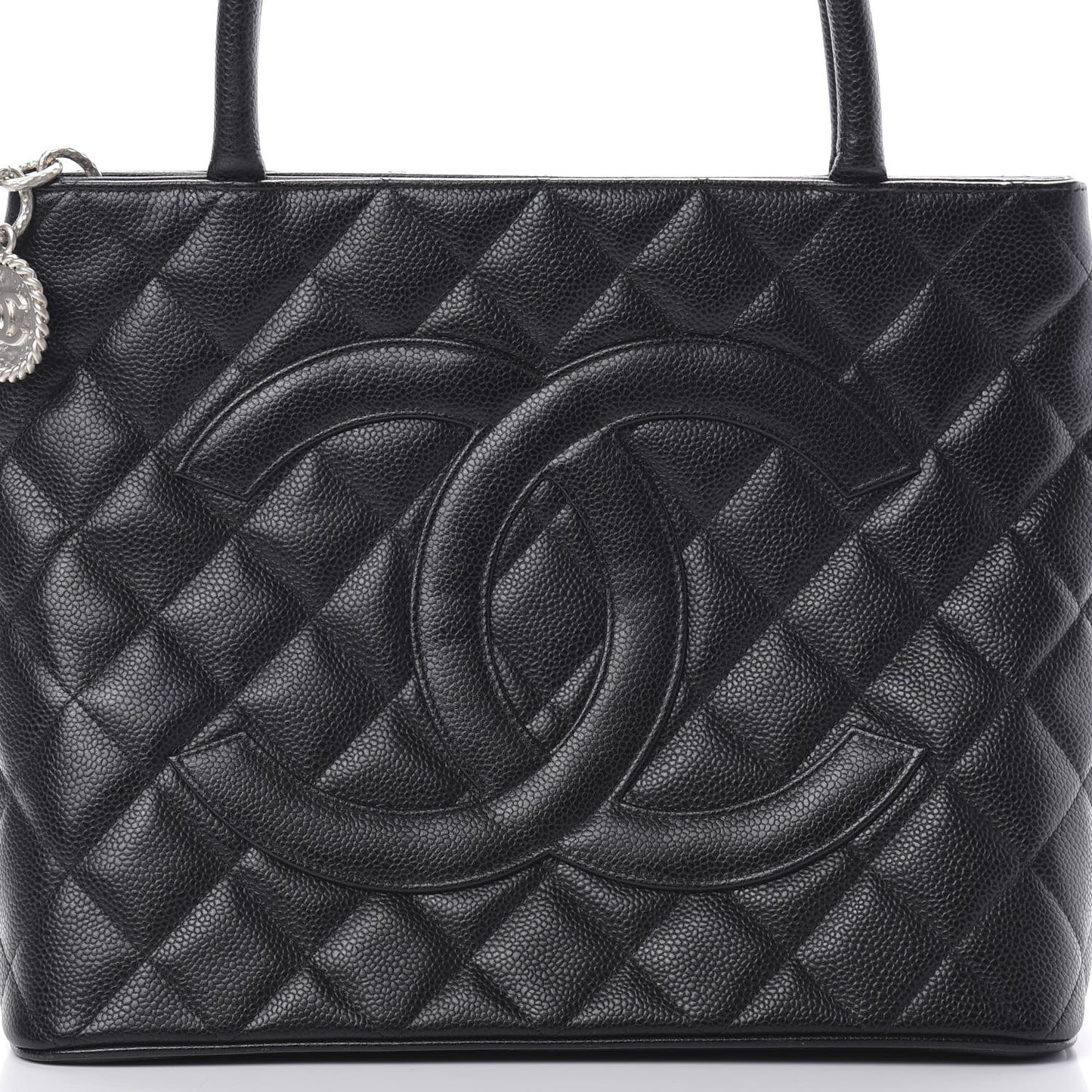 Caviar Quilted Medallion Tote Black