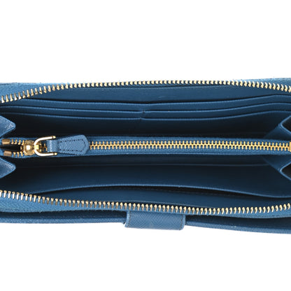 Prada Saffiano Metal Zip Around Wallet Voyage 5 of 8