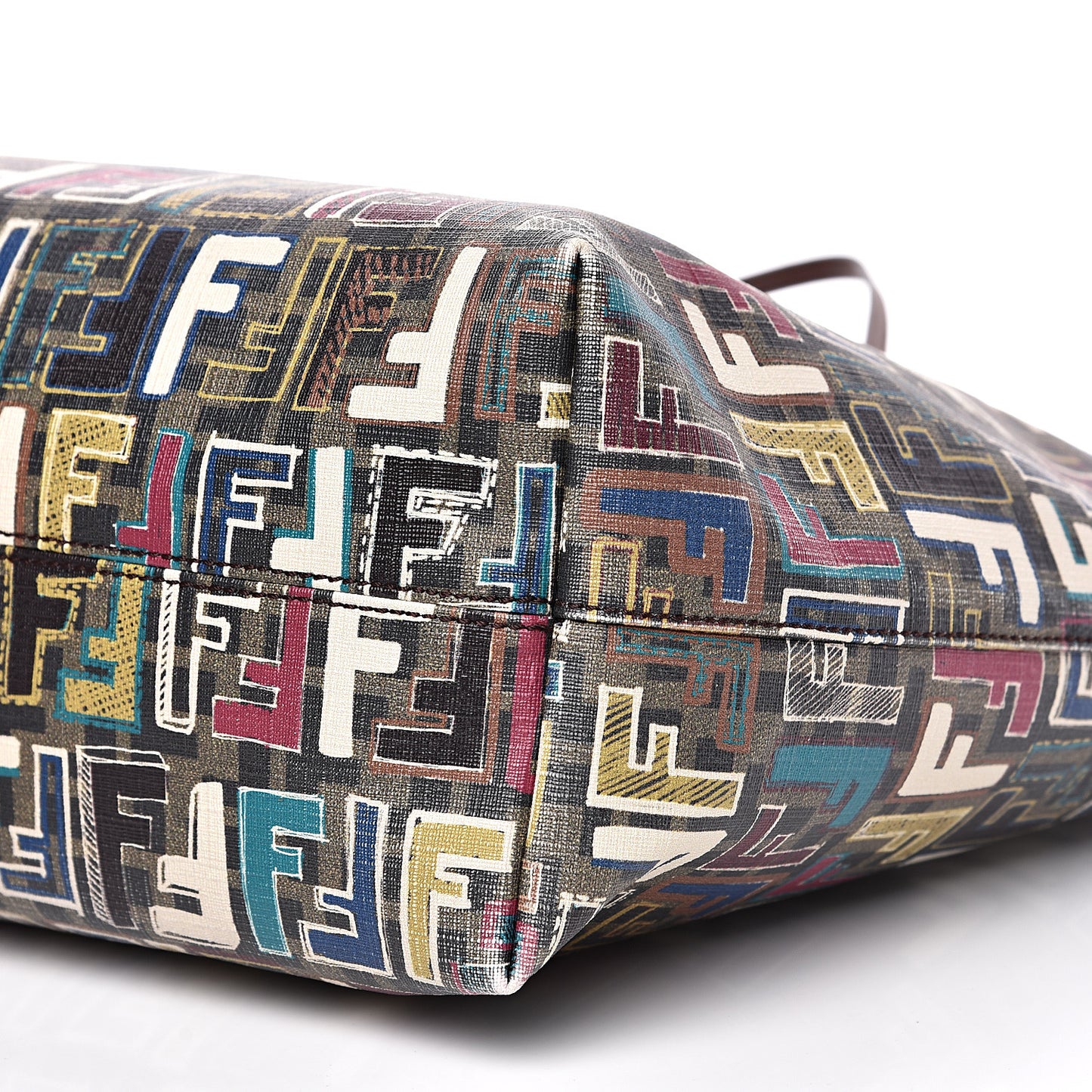 Zucca Spalmati Vitello FF Multicolor Medium Roll Tote Tobacco Multicolor Marrone
