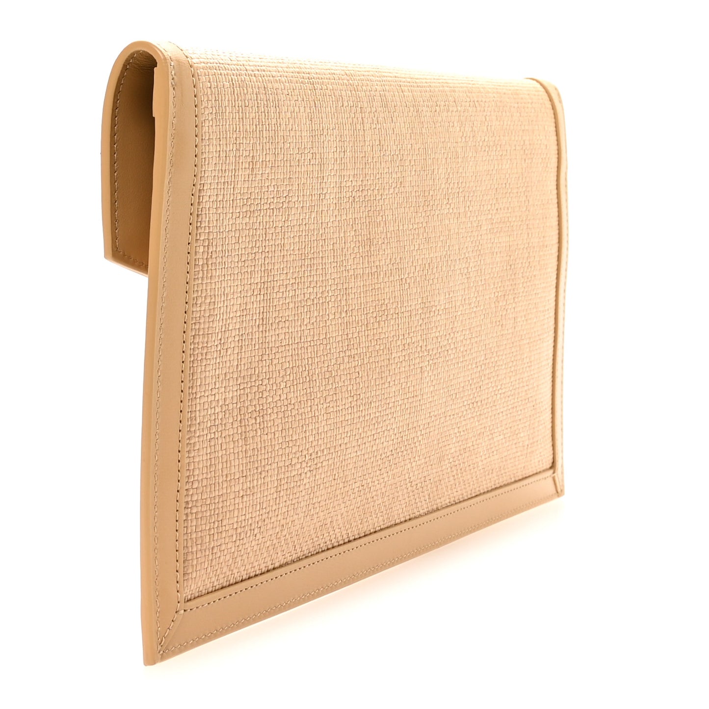 Micro Raffia Uptown Pouch Natural Hay Blush
