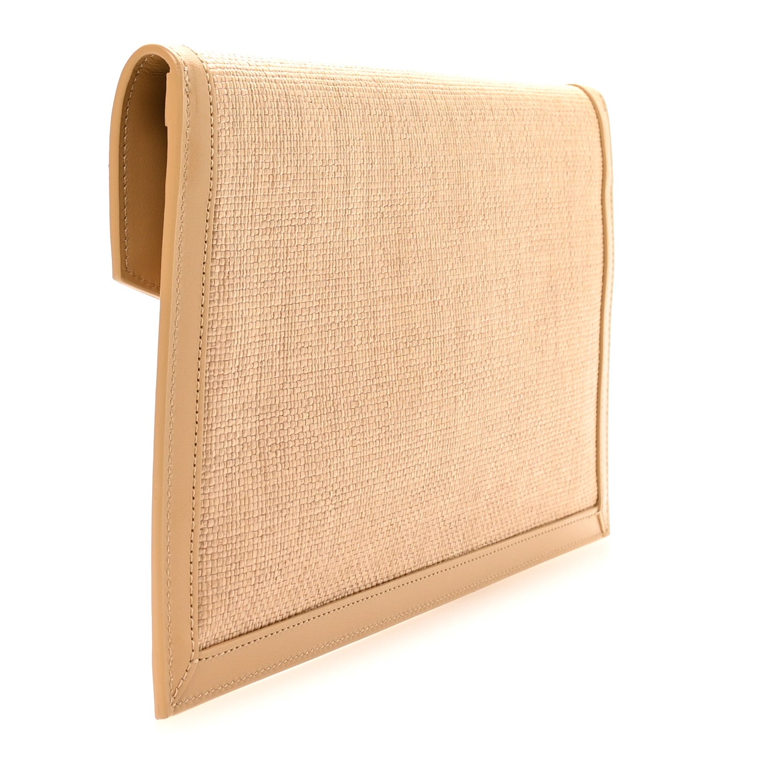 Saint Laurent Micro Raffia Uptown Pouch Natural Hay Blush 3 of 8