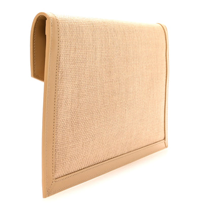 Saint Laurent Micro Raffia Uptown Pouch Natural Hay Blush 3 of 8