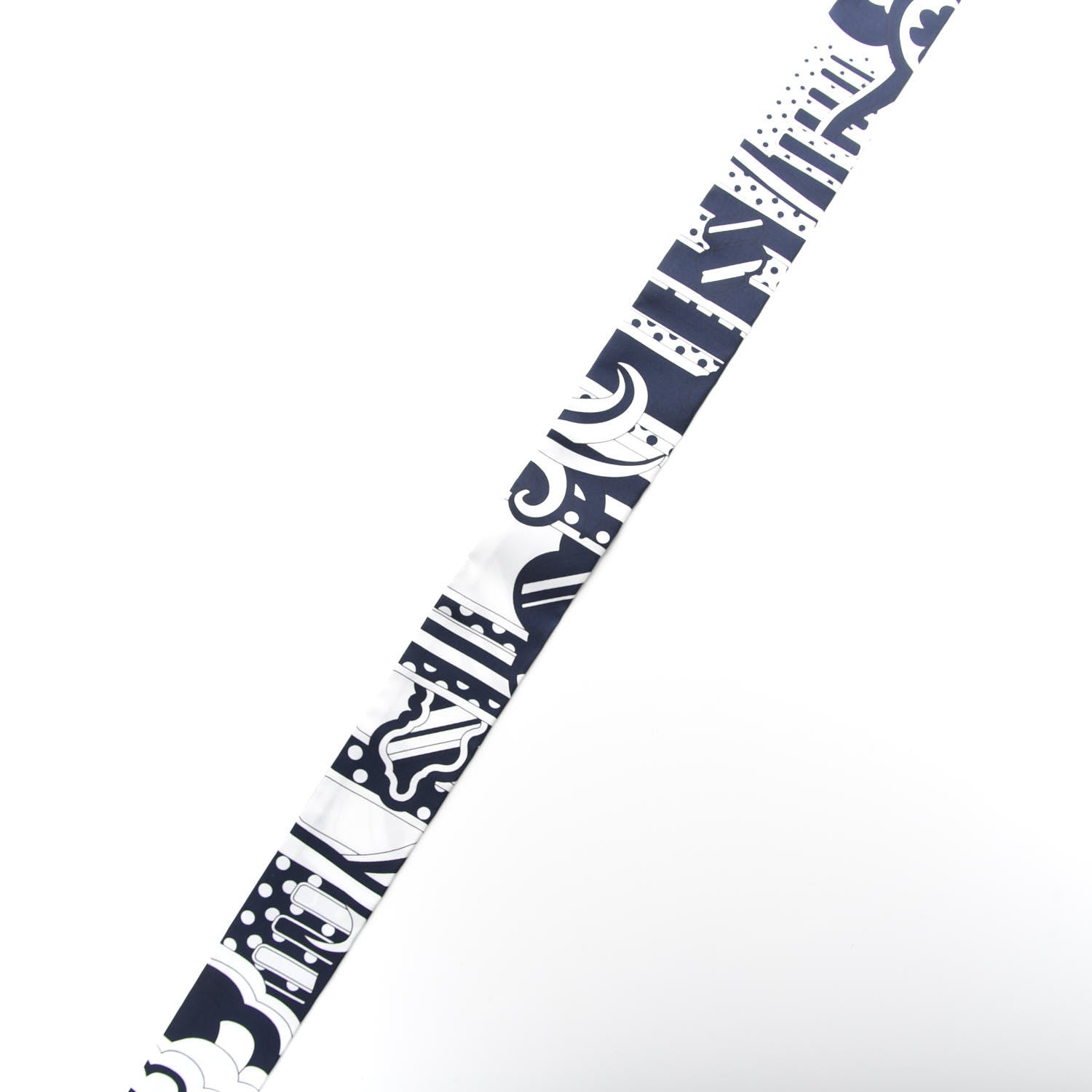 Hermes Silk Faubourg Rainbow Twilly Marine Blanc 5 of 5