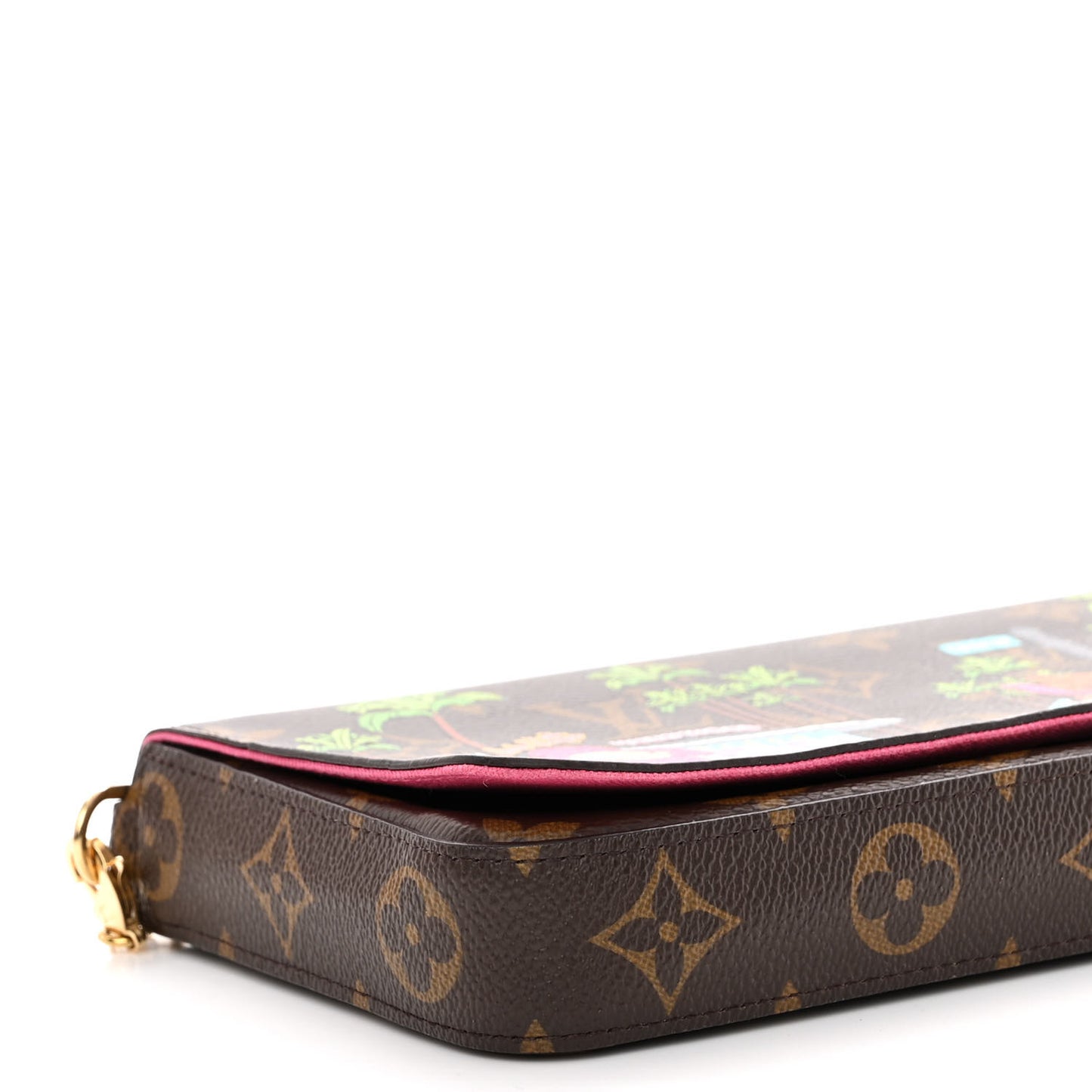 Monogram 2021 Christmas Animation Hollywood Pochette Felicie Chain Wallet Fuchsia