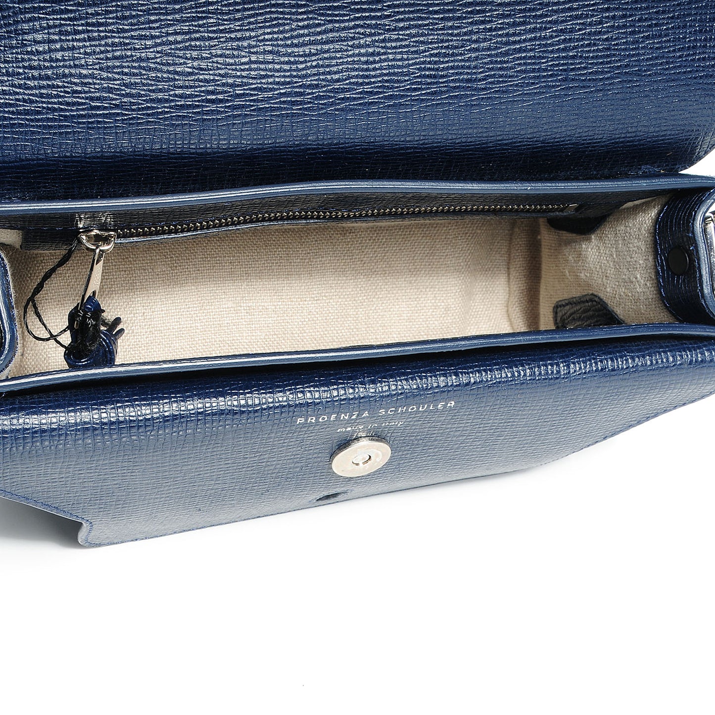 Linosa Leather Mini PS11 Classic Shoulder Bag Navy Blue