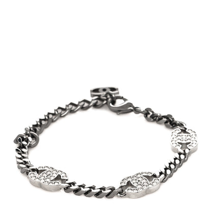 Chanel Ruthenium Crystal CC Bracelet Silver 1 of 5