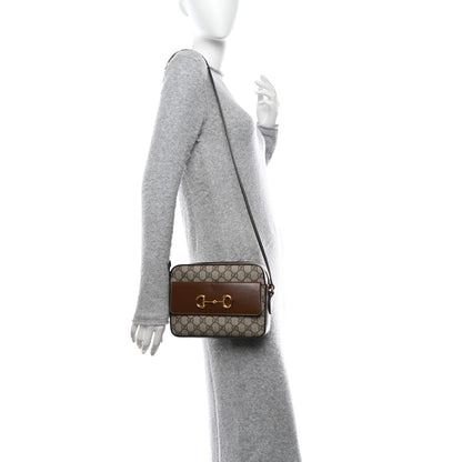 Gucci GG Supreme Monogram Small Horsebit 1955 Shoulder Bag Beige Brown Sugar 2 of 10