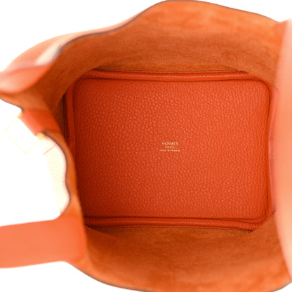 Hermes Taurillon Clemence Picotin Lock 18 PM Orange Poppy 5 of 10