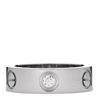 Cartier 18K White Gold 3 Diamond 5.5mm LOVE Ring 49 5 1 of 5