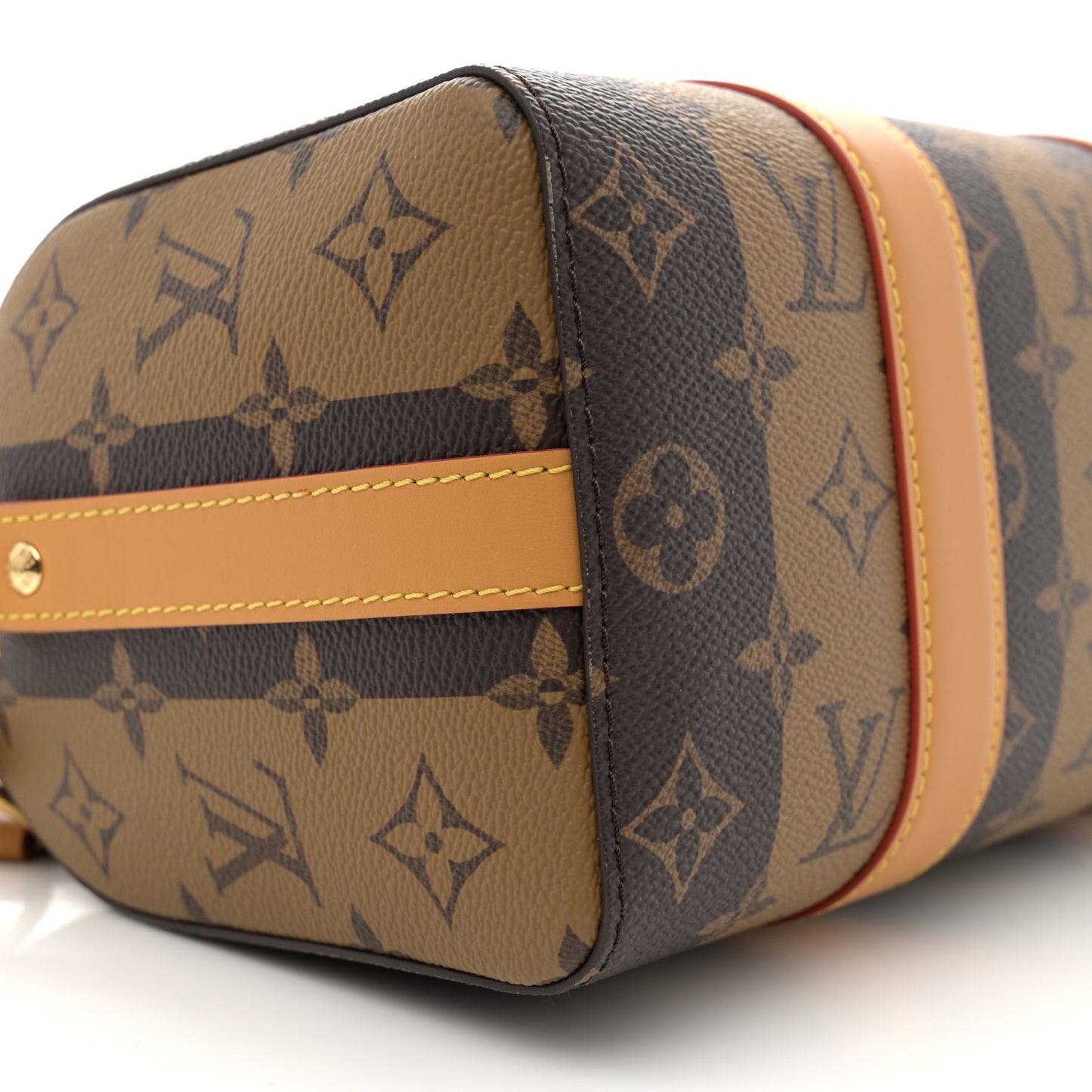 X NIGO Reverse Monogram Stripes City Keepall Bandouliere Brown