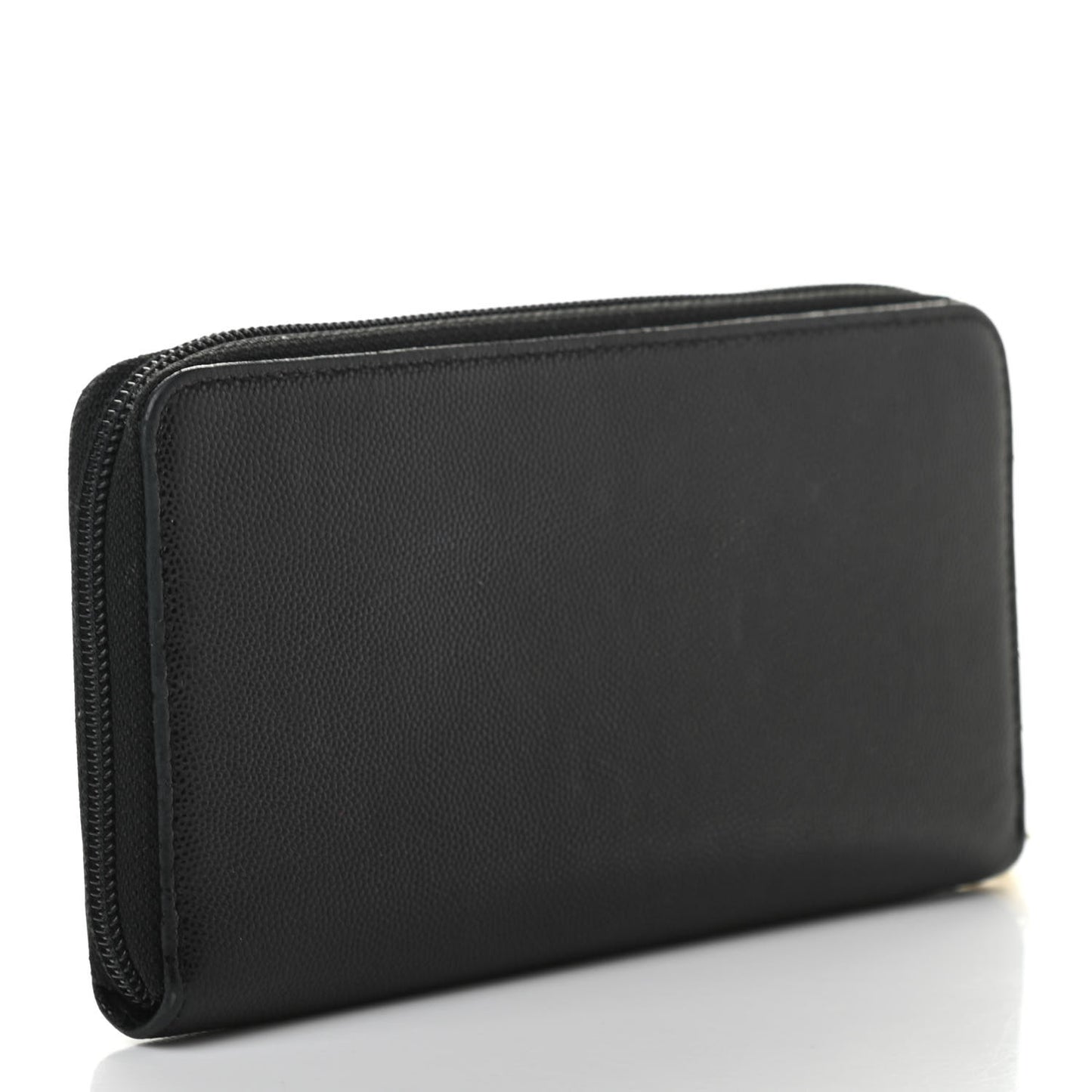Caviar Timeless CC Large Stitched Gusset Zip Around Wallet Black