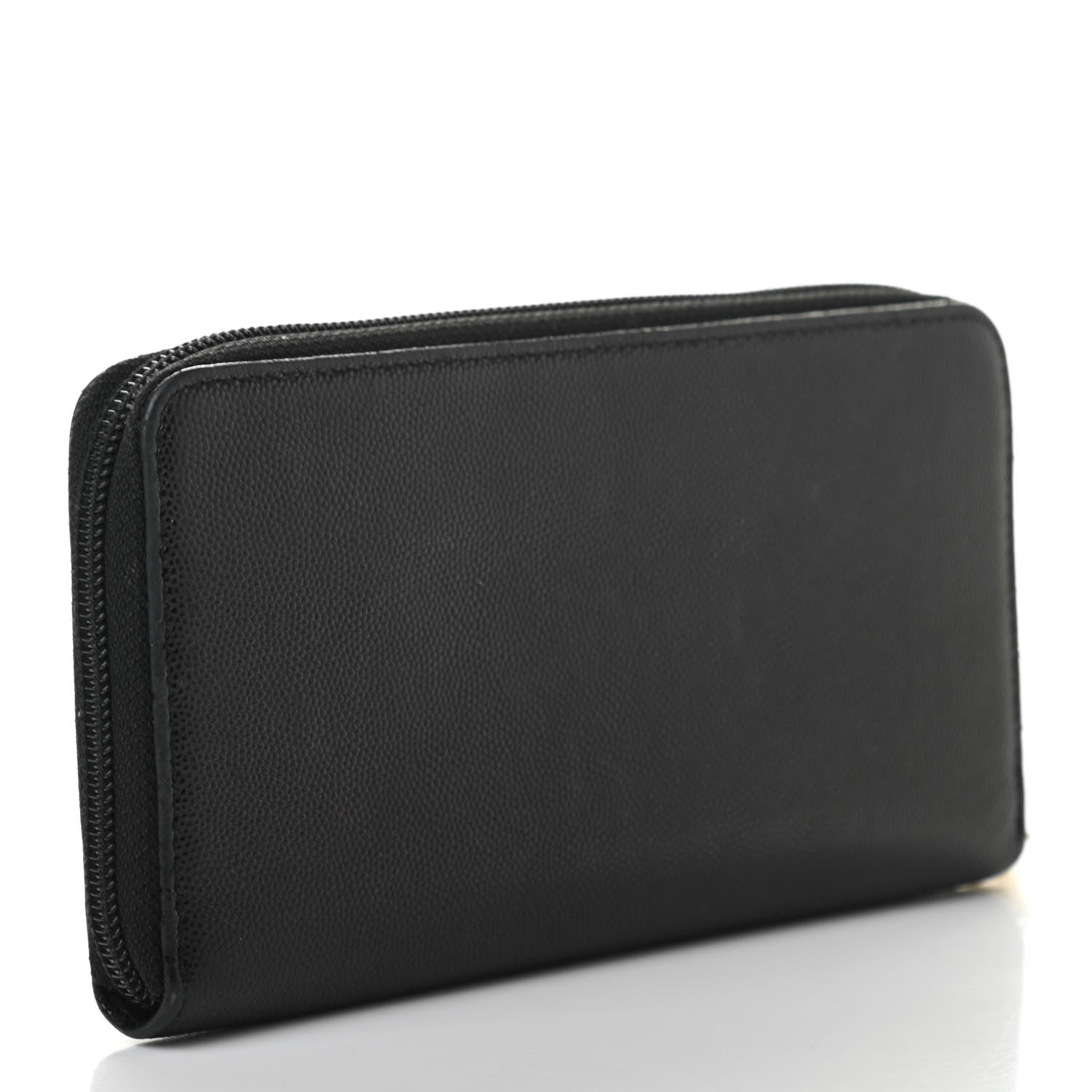 Chanel Caviar Timeless CC Large Stitched Gusset Zip Around Wallet Black 3 of 8