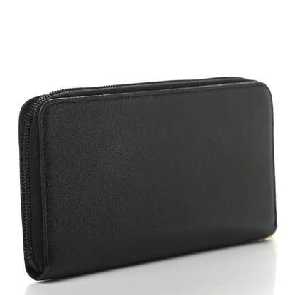 Chanel Caviar Timeless CC Large Stitched Gusset Zip Around Wallet Black 3 of 8