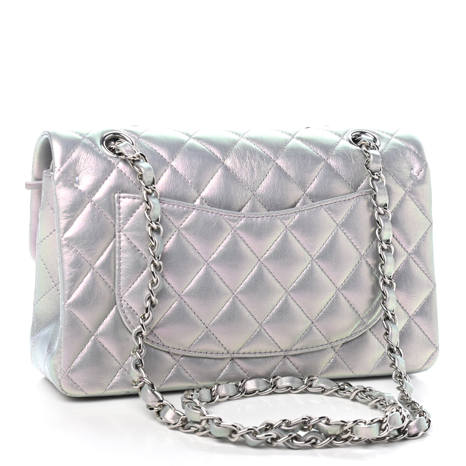 Chanel Iridescent Calfskin Quilted Small Double Flap Purple 3 of 9