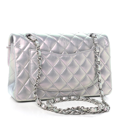 Chanel Iridescent Calfskin Quilted Small Double Flap Purple 3 of 9