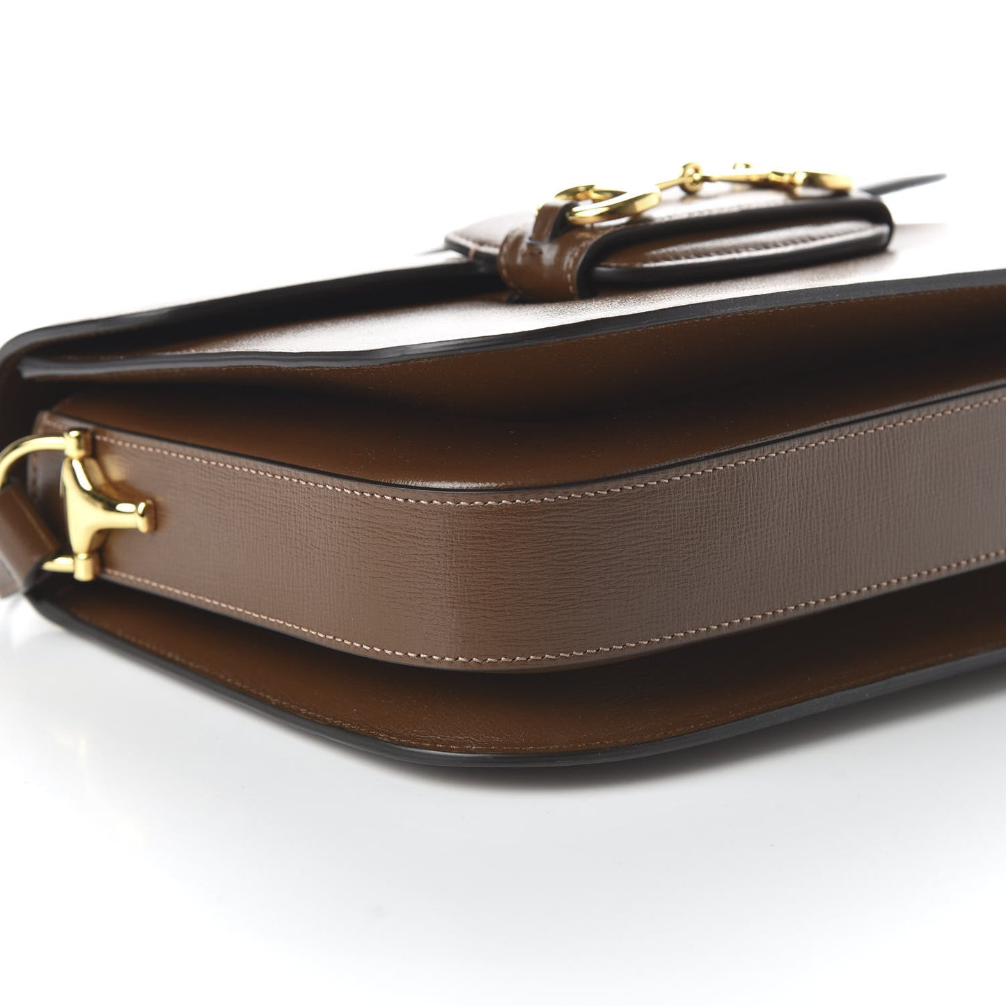 Azalea Calfskin Horsebit 1955 Shoulder Bag Brown Sugar