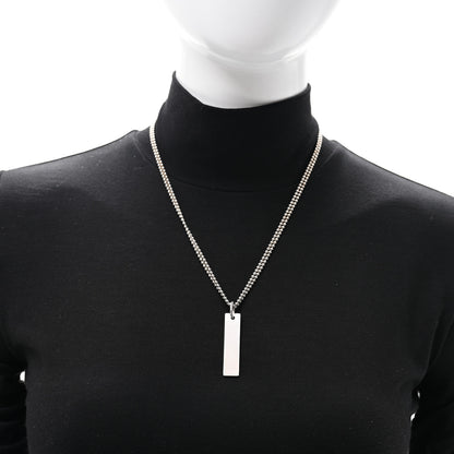Gucci Sterling Silver  Double Bead Bar Pendant Necklace 3 of 5