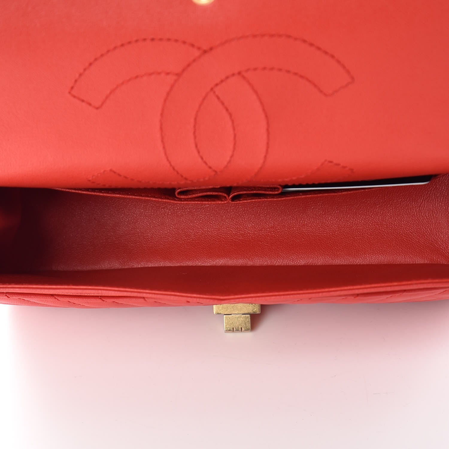Chanel Calfskin Chevron Quilted 2.55 Reissue 225 Flap Red 7 of 9