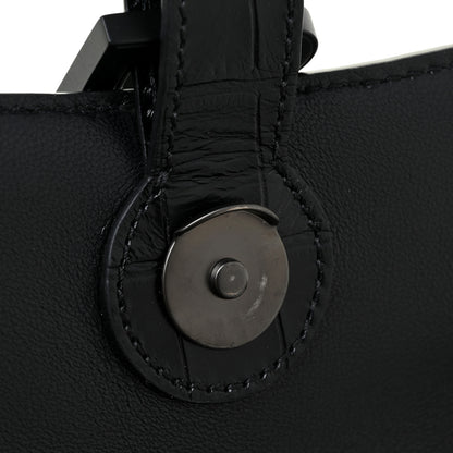 Balenciaga Extra Supple Calfskin Crocodile Embossed Monochrome XS Downtown Shoulder Bag Black 10 of 12