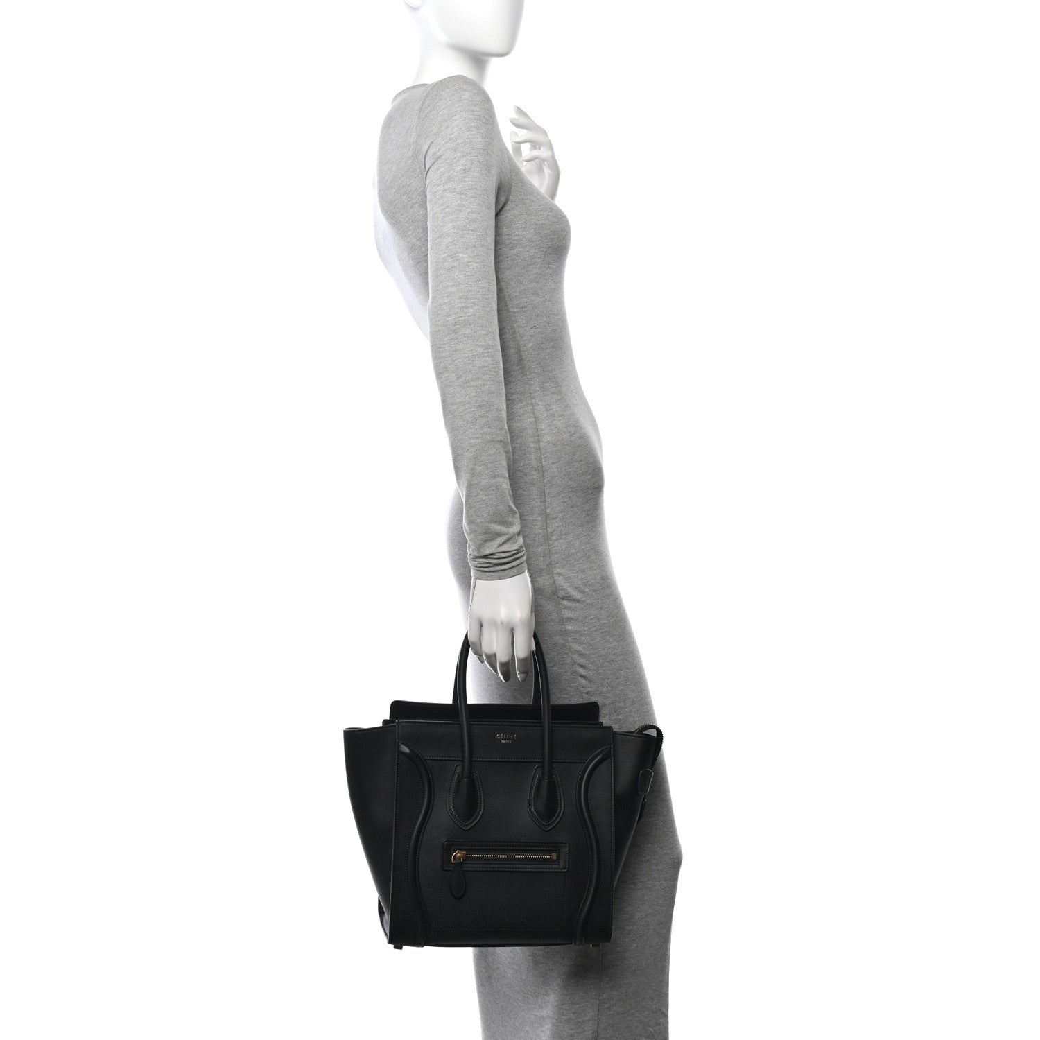 Celine Smooth Calfskin Micro Luggage Black 2 of 10