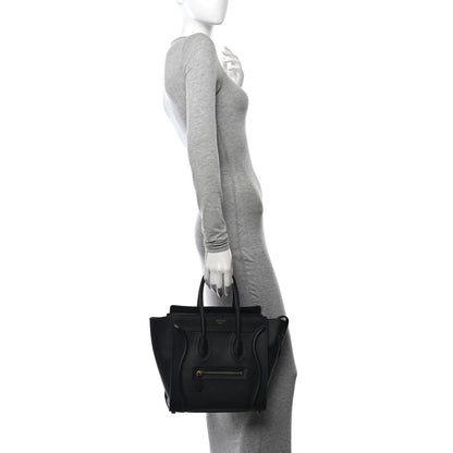 Celine Smooth Calfskin Micro Luggage Black 2 of 10